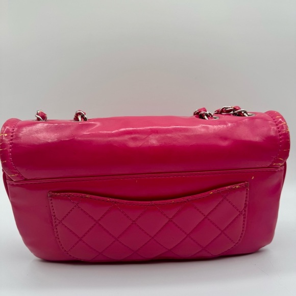 CHANEL - Small Pink Vinyl Lipstick Flap Bag | Fair to Good Condition - Picture 6 of 16